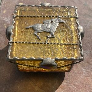 Gold Box with Silver Horse Accent